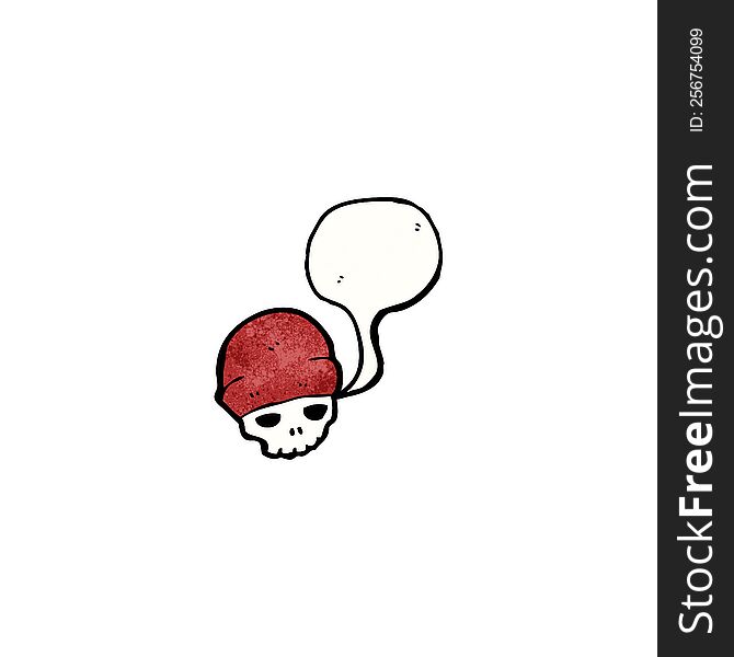 Cartoon Skull Wearing Hat