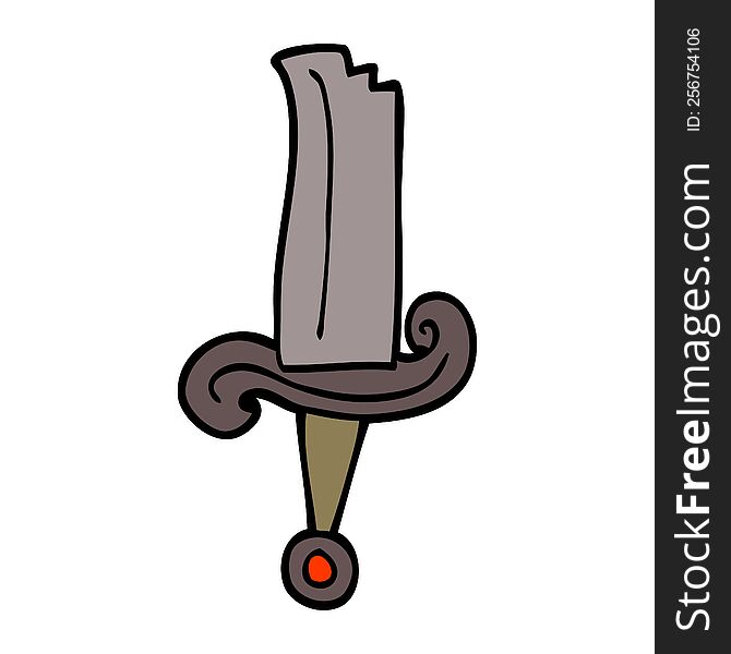 cartoon doodle jeweled sword