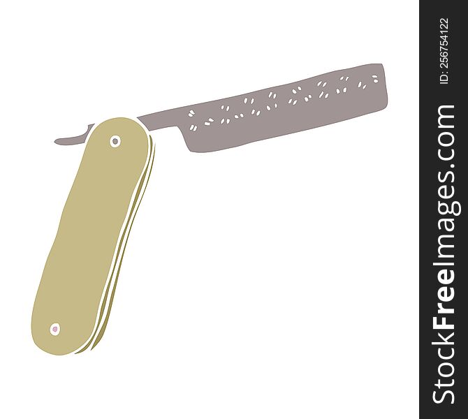 cartoon doodle cut throat razor