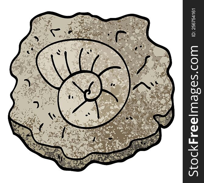 grunge textured illustration cartoon ancient fossil