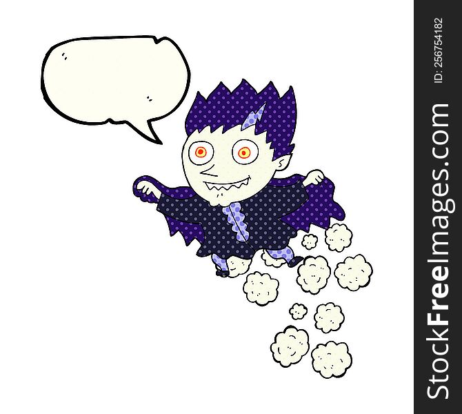 Comic Book Speech Bubble Cartoon Vampire