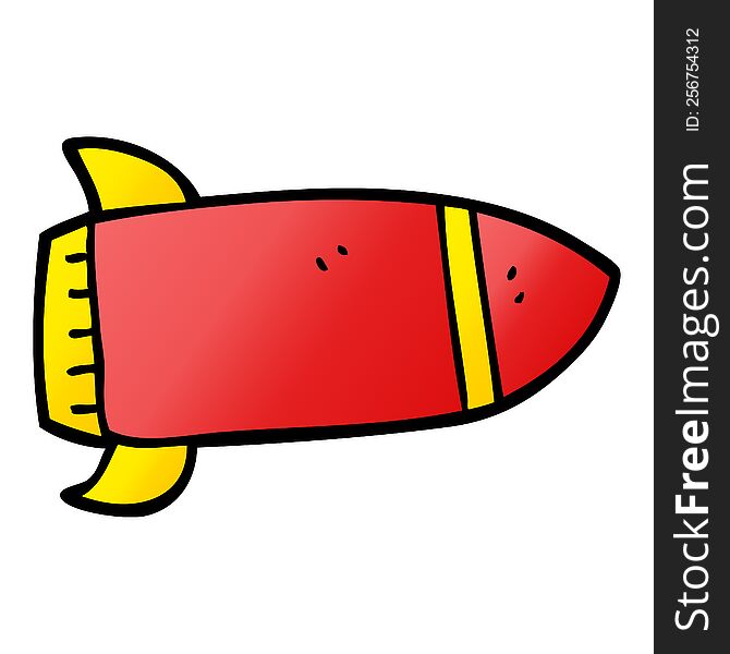Cartoon Doodle Red Rocket