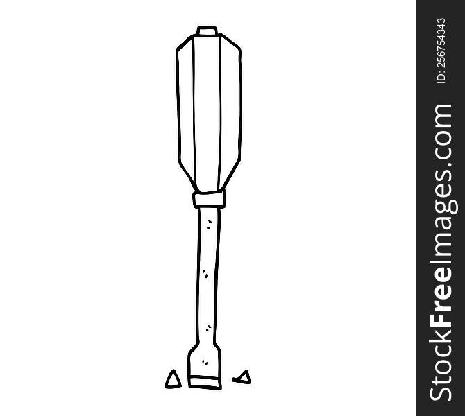 line drawing cartoon screwdriver