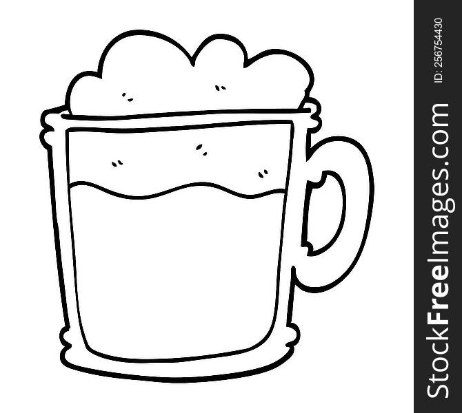 line drawing cartoon foamy latte