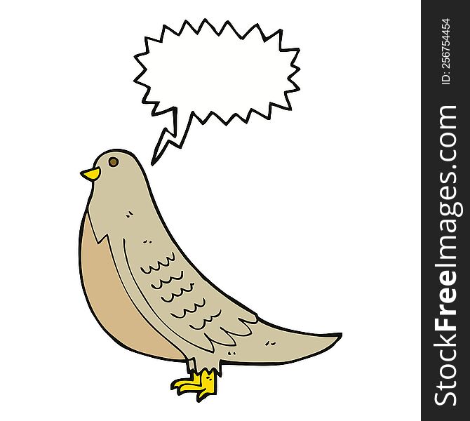 cartoon common bird with speech bubble
