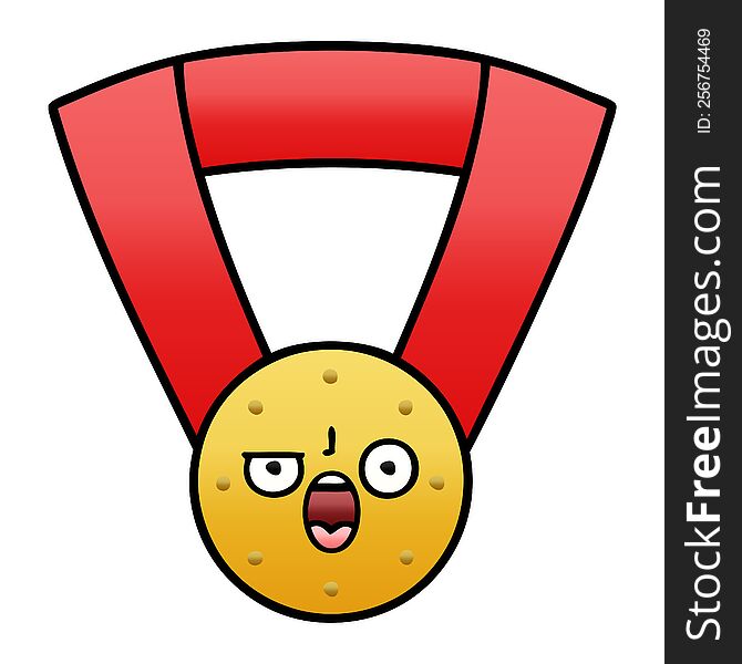 gradient shaded cartoon of a gold medal
