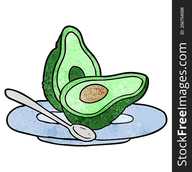 cartoon halved avocado. cartoon halved avocado