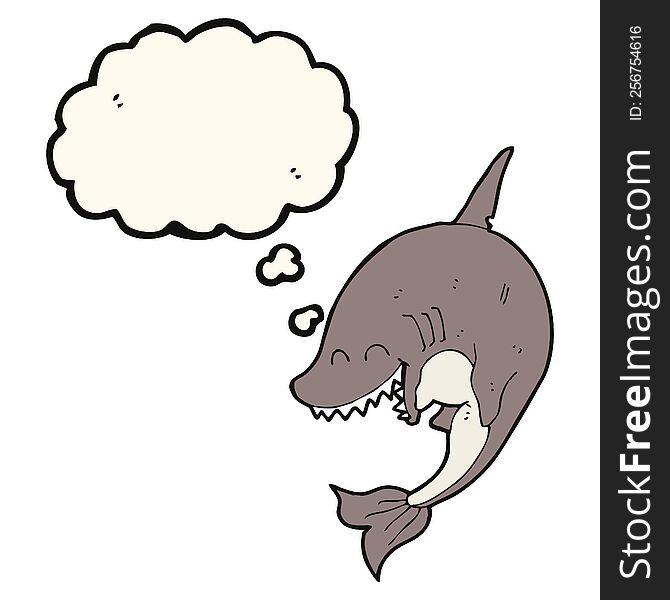 cartoon shark with thought bubble