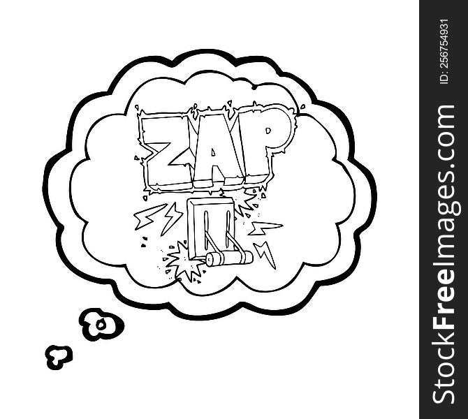 Thought Bubble Cartoon Electrical Switch Zapping