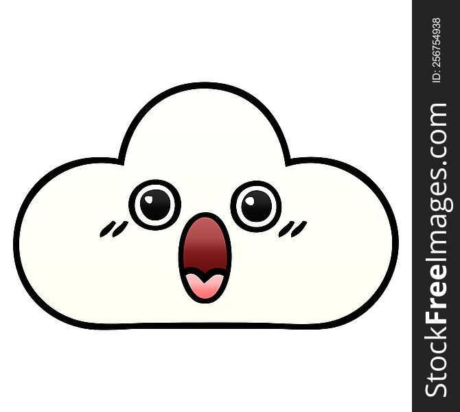gradient shaded cartoon of a cloud