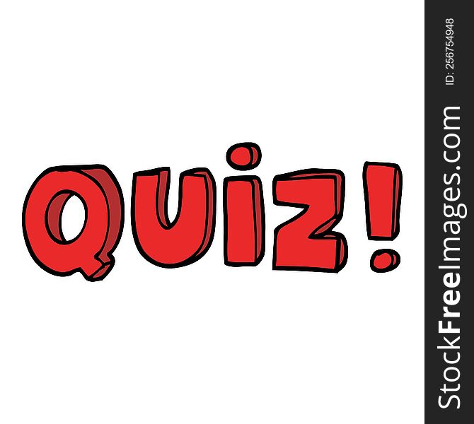 cartoon doodle quiz font