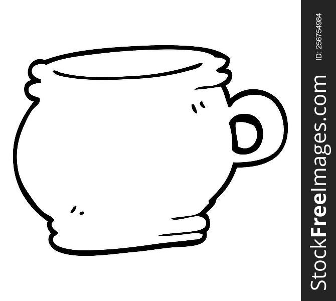 line drawing cartoon cup