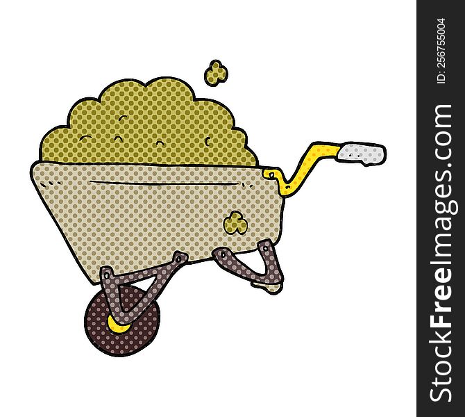 Cartoon Wheelbarrow Full Of Dirt