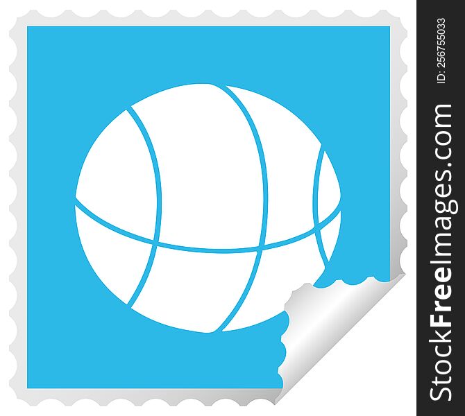 Square Peeling Sticker Cartoon Basket Ball