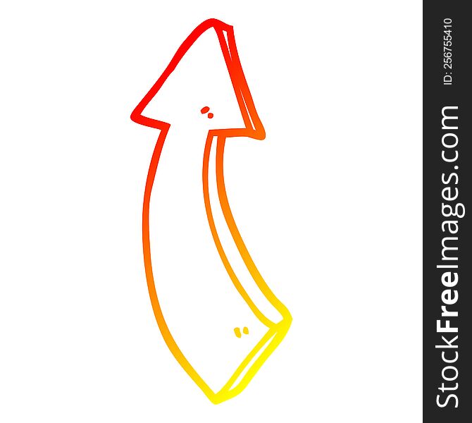 warm gradient line drawing of a cartoon pointing arrow