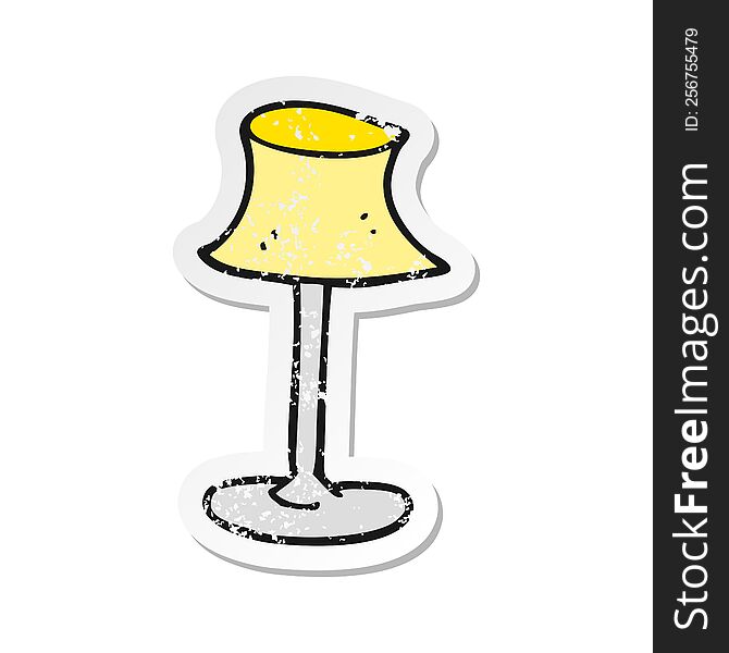 retro distressed sticker of a cartoon lamp