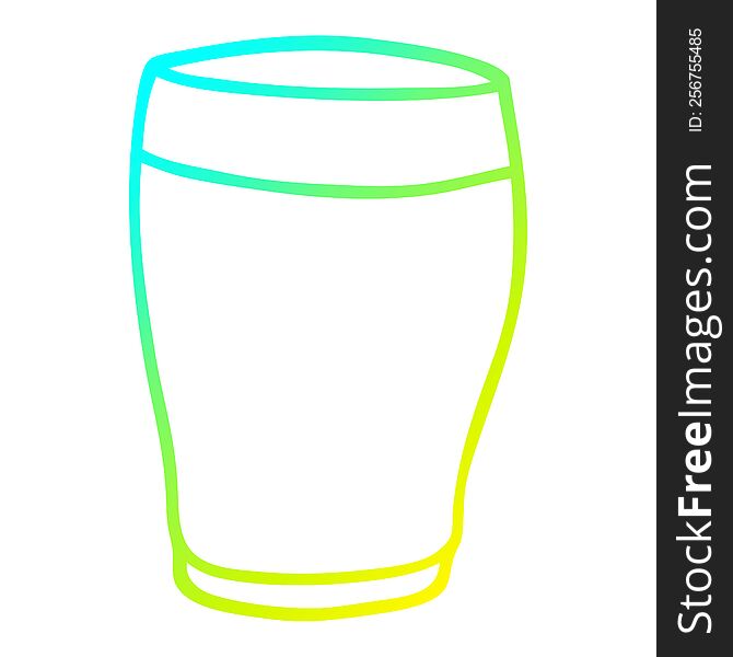 cold gradient line drawing of a cartoon pint of stout