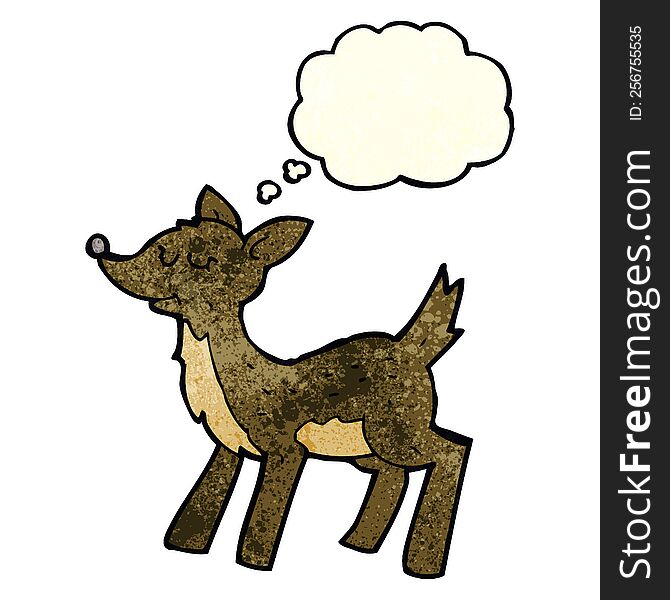 cute cartoon deer with thought bubble