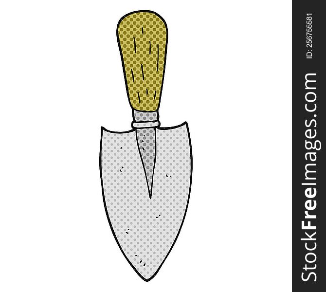 freehand drawn cartoon garden trowel