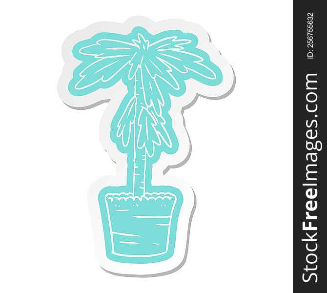 cartoon sticker of a house plant