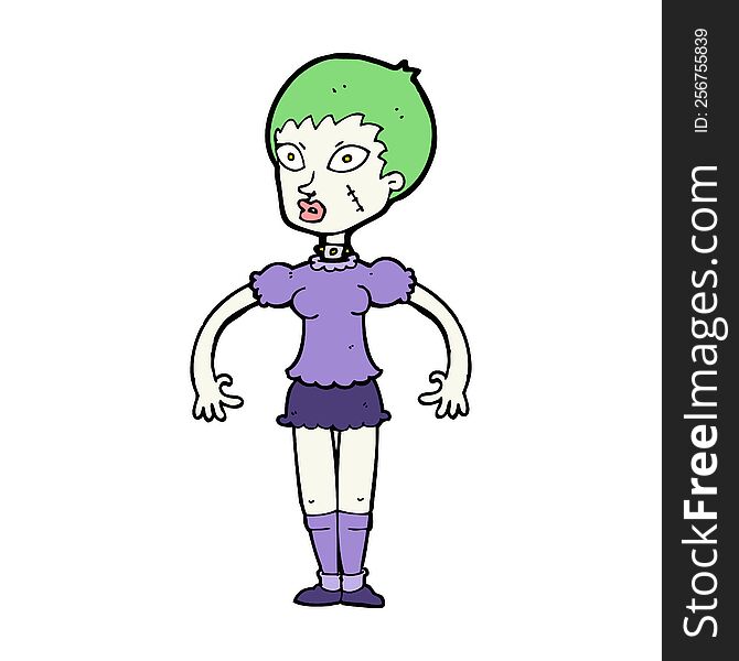 Cartoon Zombie Monster Woman