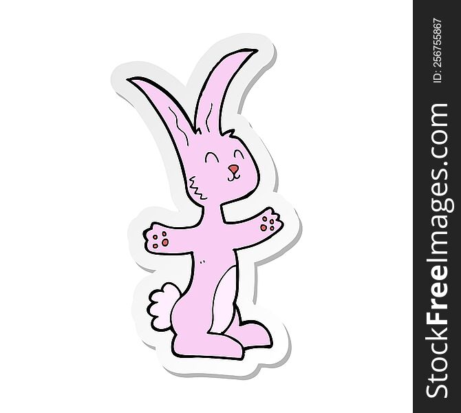 Sticker Of A Cartoon Rabbit