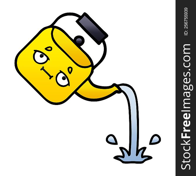 gradient shaded cartoon of a pouring kettle