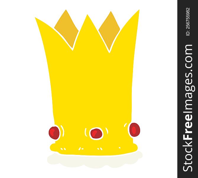 Flat Color Illustration Of A Cartoon Crown