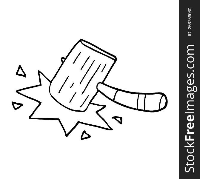 Line Drawing Cartoon Mallet