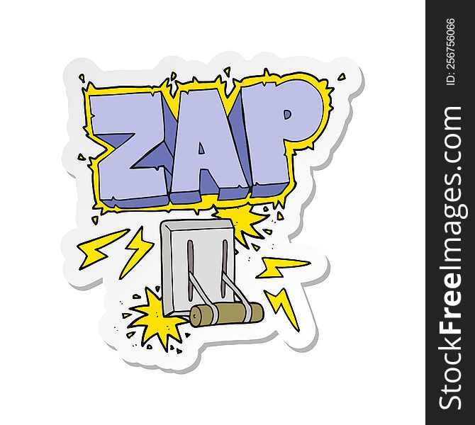 sticker of a cartoon electrical switch zapping