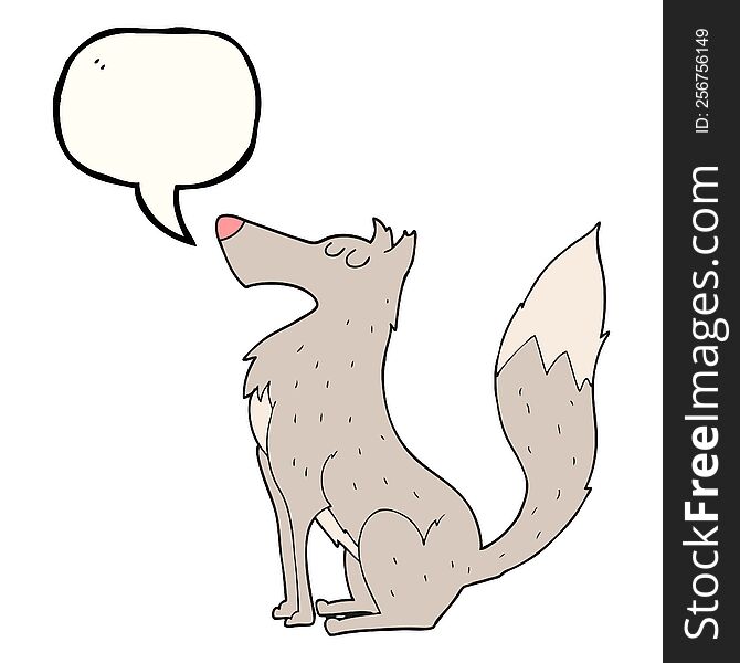 Speech Bubble Cartoon Wolf