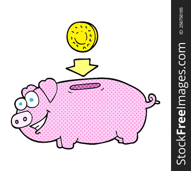 cartoon piggy bank