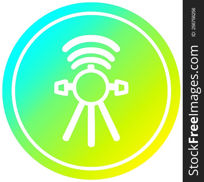 communications satellite circular in cold gradient spectrum