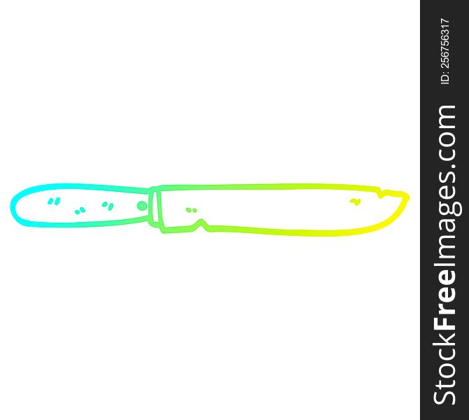 Cold Gradient Line Drawing Cartoon Bread Knife