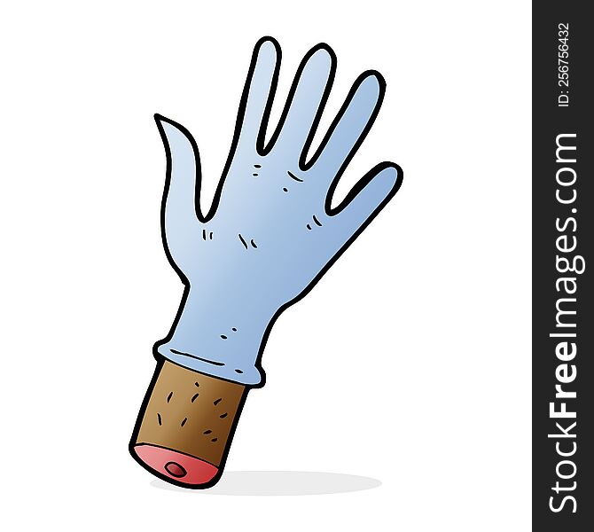 cartoon hand with rubber glove