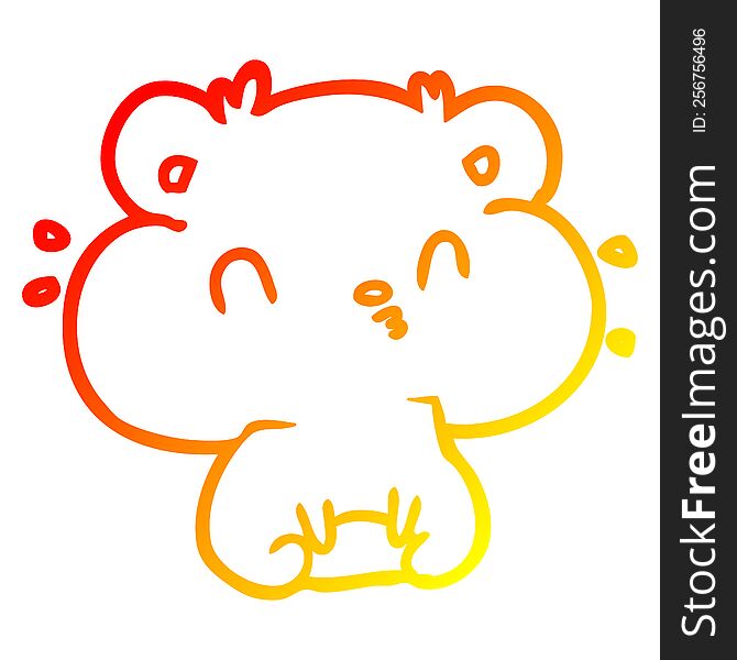 Warm Gradient Line Drawing Hamster With Full Cheek Pouches
