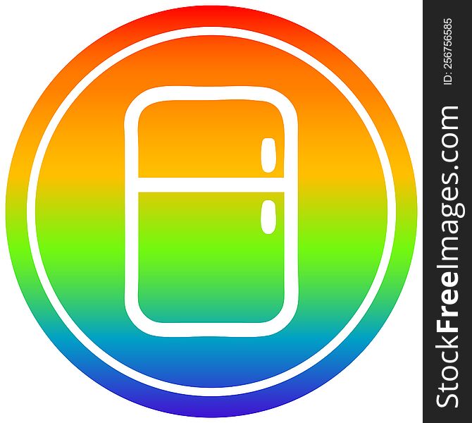 kitchen refrigerator circular icon with rainbow gradient finish. kitchen refrigerator circular icon with rainbow gradient finish