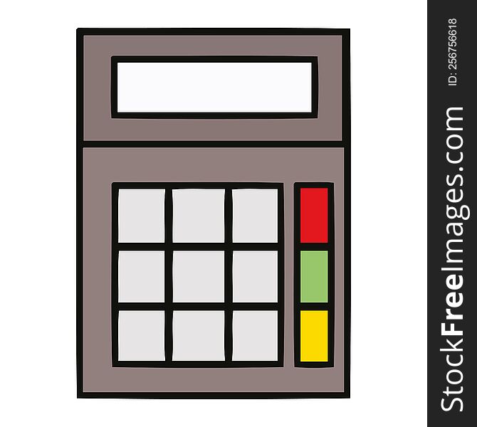 cute cartoon of a school calculator