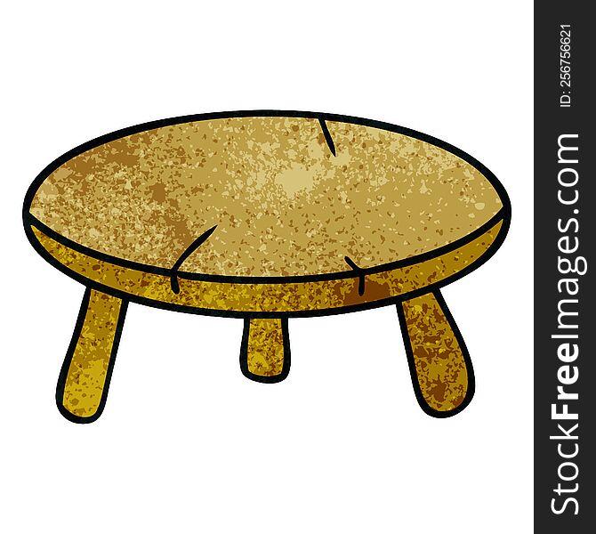 textured cartoon doodle of a wooden stool