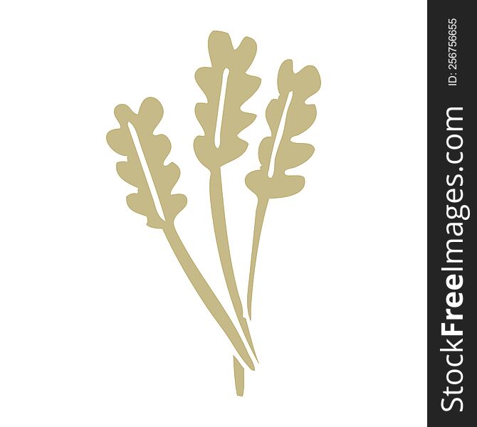 flat color illustration cartoon dried wheat