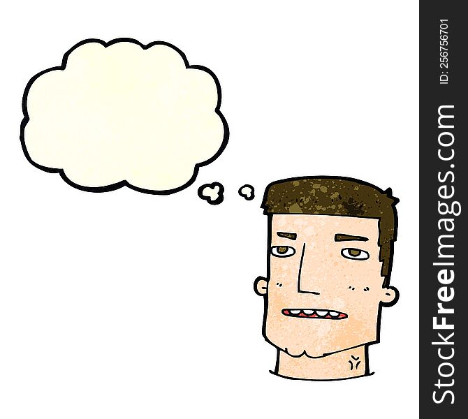 Cartoon Male Head With Thought Bubble