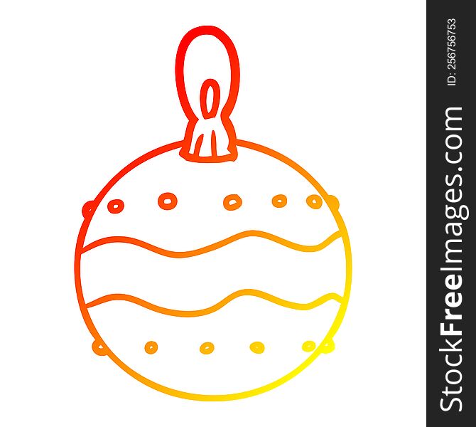 Warm Gradient Line Drawing Christmas Bauble Decoration