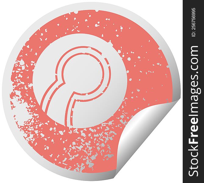 Distressed Circular Peeling Sticker Symbol Bowl Ball