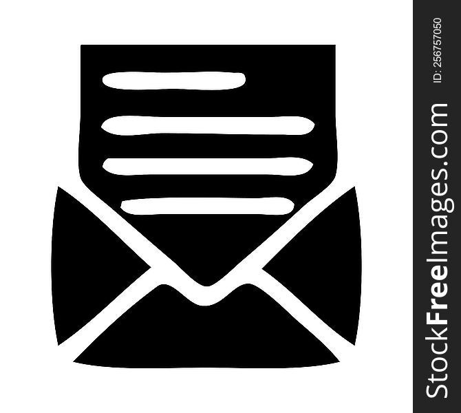 flat symbol of a letter and envelope