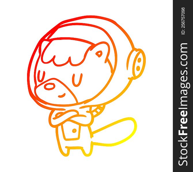 warm gradient line drawing of a cat astronaut animals