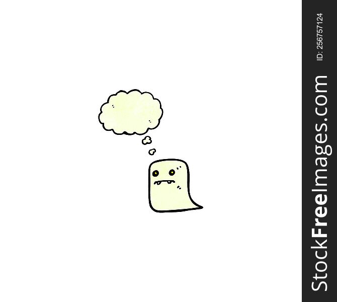 Ghost With Thought Bubble Cartoon