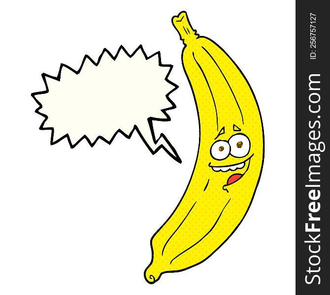 Comic Book Speech Bubble Cartoon Banana