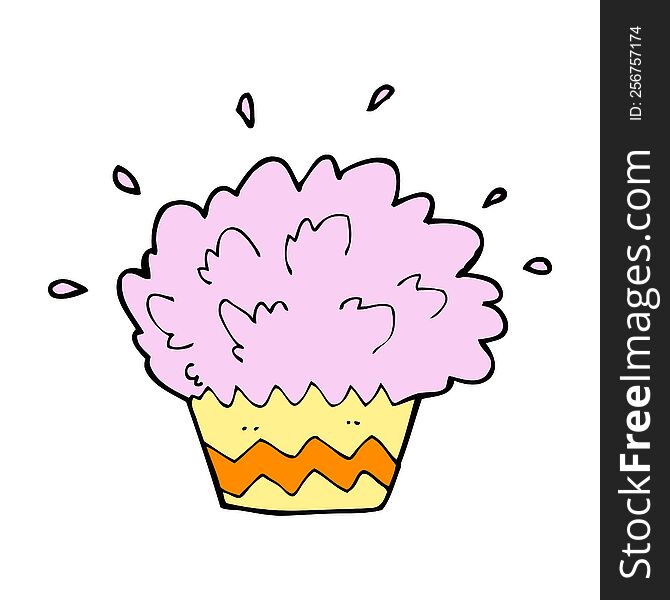 Cartoon Exploding Cupcake