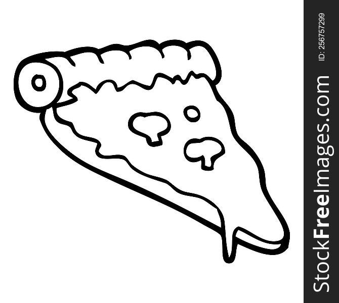 Line Drawing Cartoon Pizza Slice