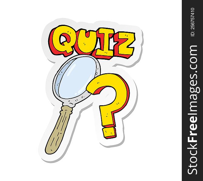 Sticker Of A Cartoon Quiz Symbol